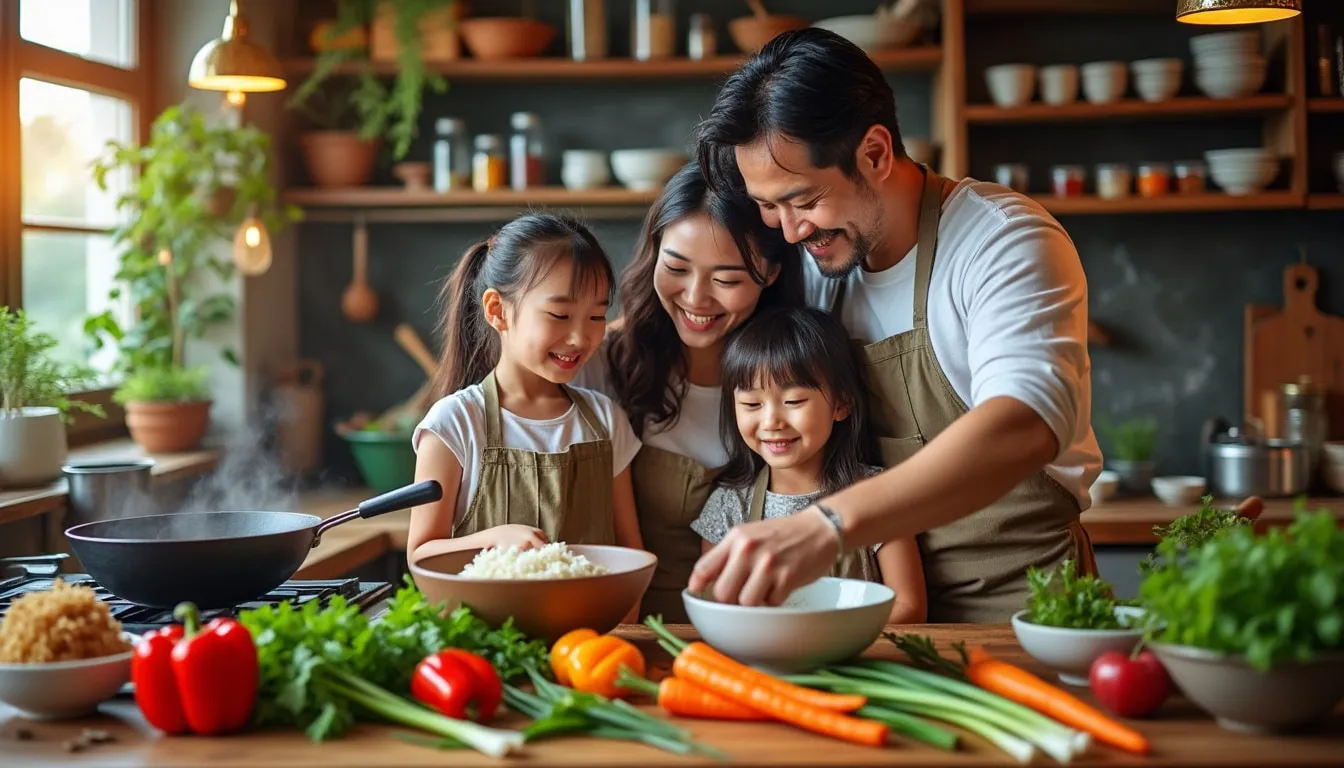 explorez les saveurs exquises de la cuisine asiatique en famille avec des recettes faciles à suivre, des conseils pratiques et des idées de repas qui rapprochent petits et grands autour de la table.